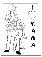 A coloring page of mothers day
